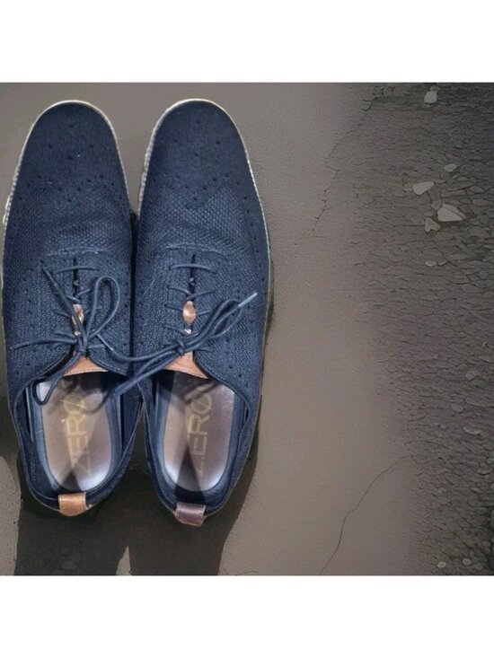 Cole Haan Zerogrand Stitchlite Wingtip Oxford Black Knit Shoes Men\'s Size 15 main image 4